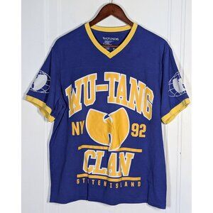 Wu-Tang Clan Jersey Shirt Men’s Hip Hop Streetwear Size XL Blue Yellow CREAM #36